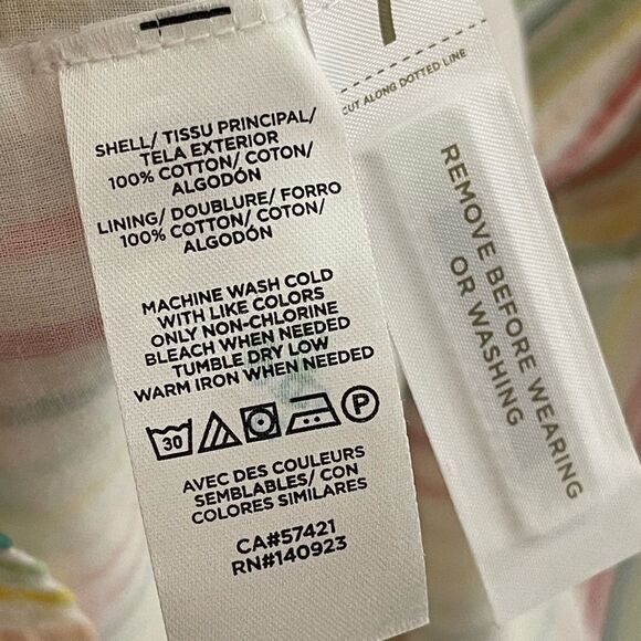 LOFT Pink and Blue Buttoned Tie Front Midi Dress - Picture 5 of 7